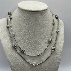 Necklace Brighton Full Moon Rising Silver Crystal Necklace, double strand